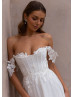 Ivory Lace Tulle Structured Wedding Dress With Detachable Straps